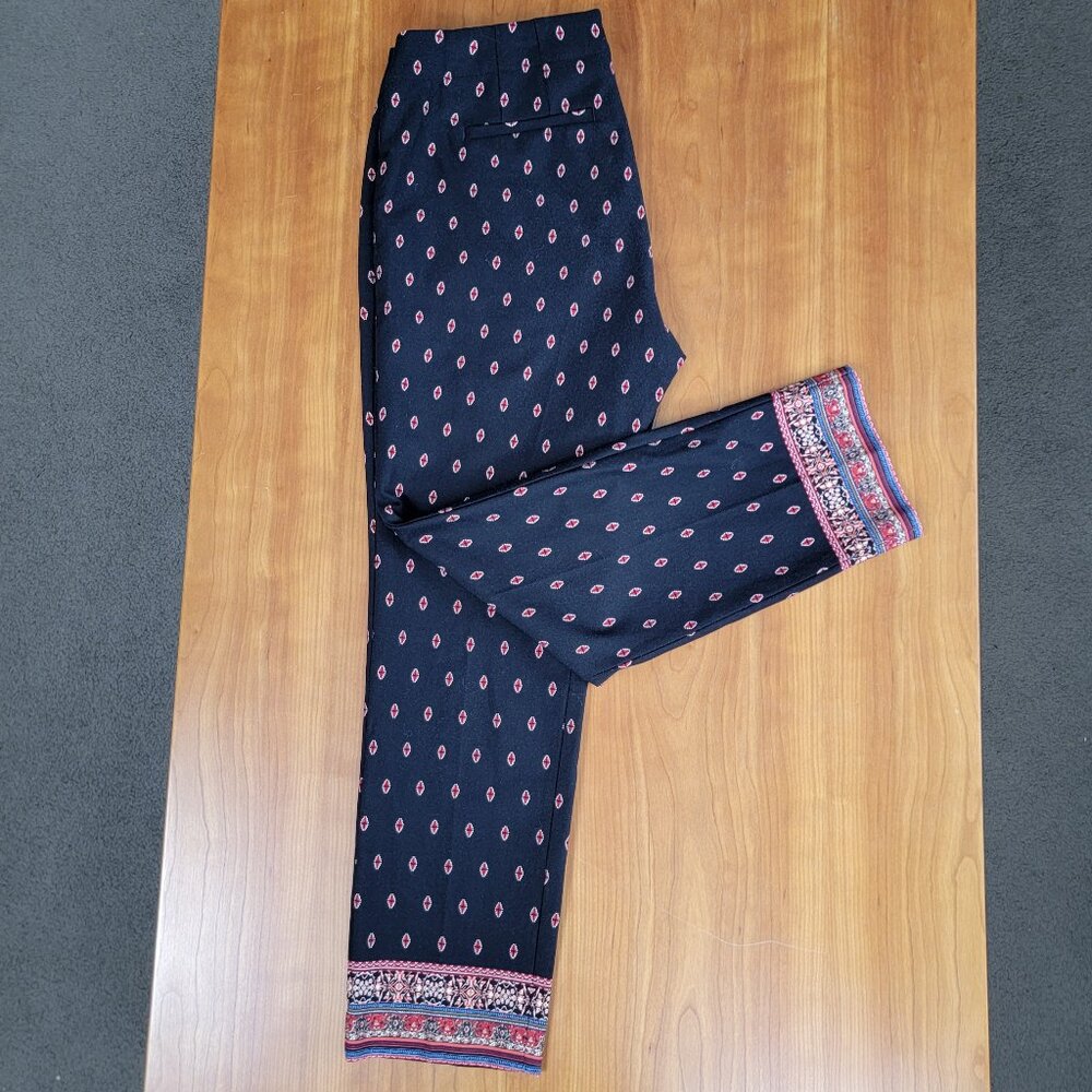 J. Jill Premium Bistretch Tribal Border Print Ankle Pants - 6P